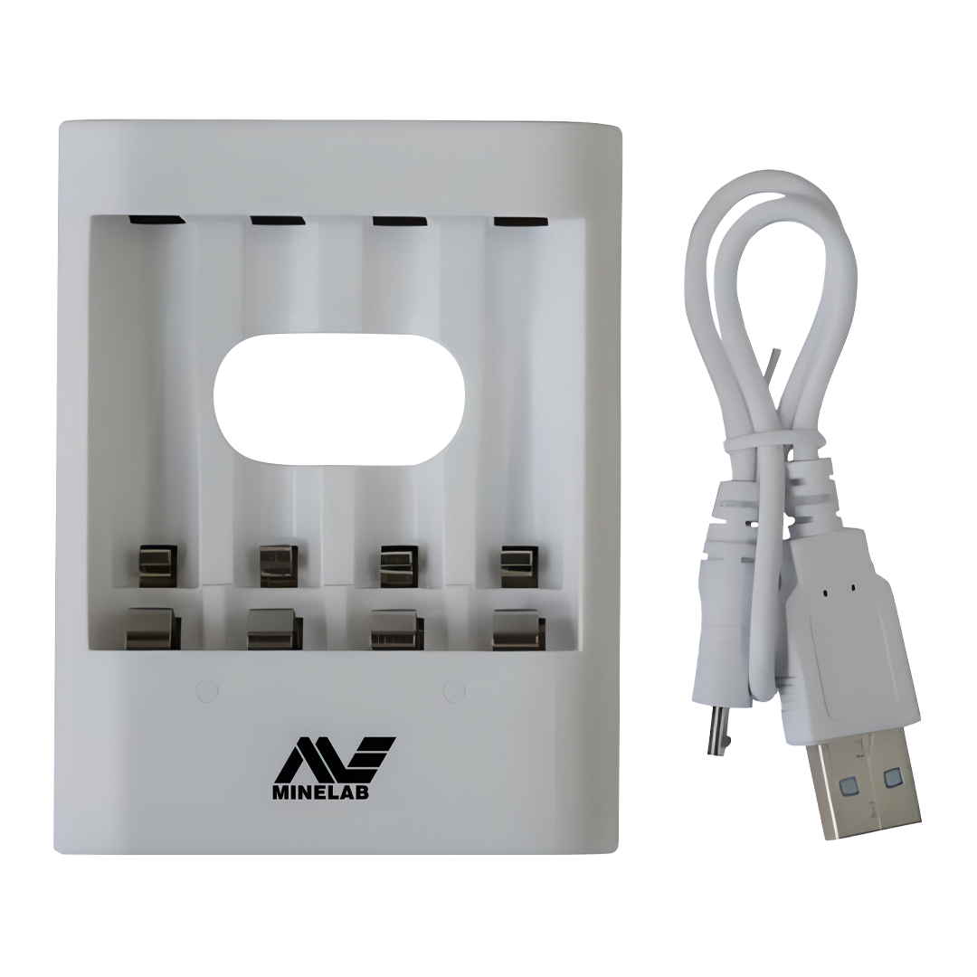 USB Battery Charger, 4 x AA for VANQUISH Metal Detectors