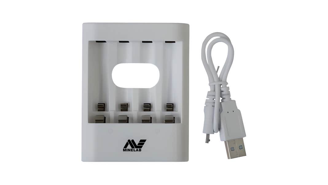 USB Battery Charger, 4 x AA for VANQUISH Metal Detectors